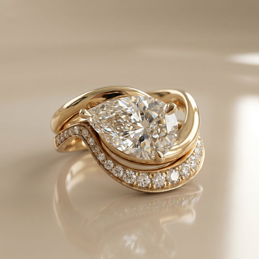 1.0 CT Round Solitaire Moissanite Diamond Bridal Ring Set