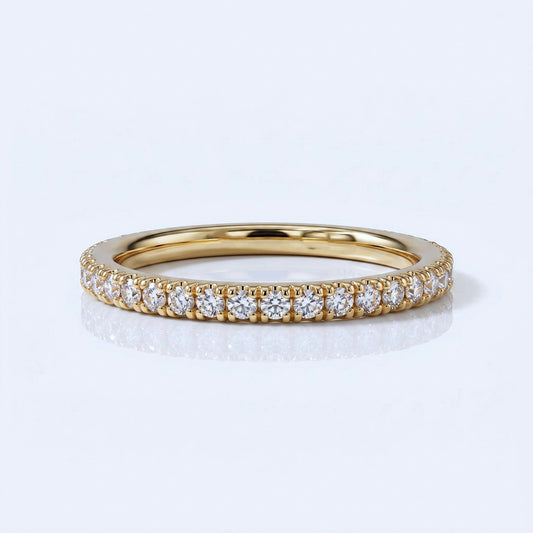 0.2 TCW Round Diamond Half Eternity DEF/VVS Lab Grown Wedding Band