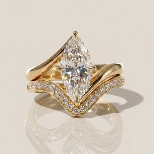 1.0 CT Round Solitaire Moissanite Diamond Bridal Ring Set