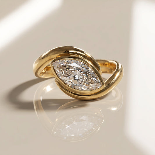 Marquise Solitaire Engagement Ring – 1.5 CT Lab Grown Diamond