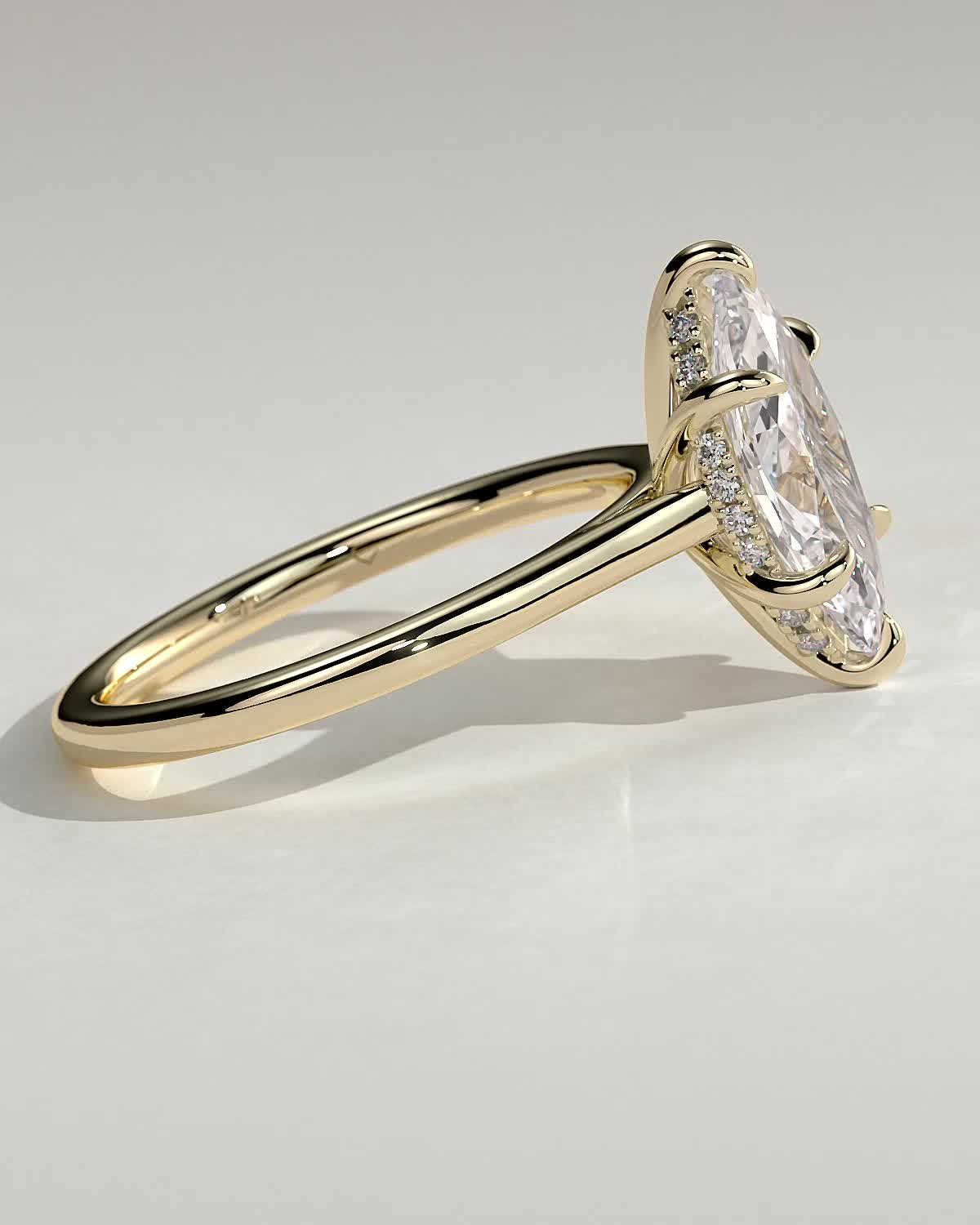 Round Halo, Pave & Split Shank Engagement Ring – 1.93 CT Lab Grown Diamond