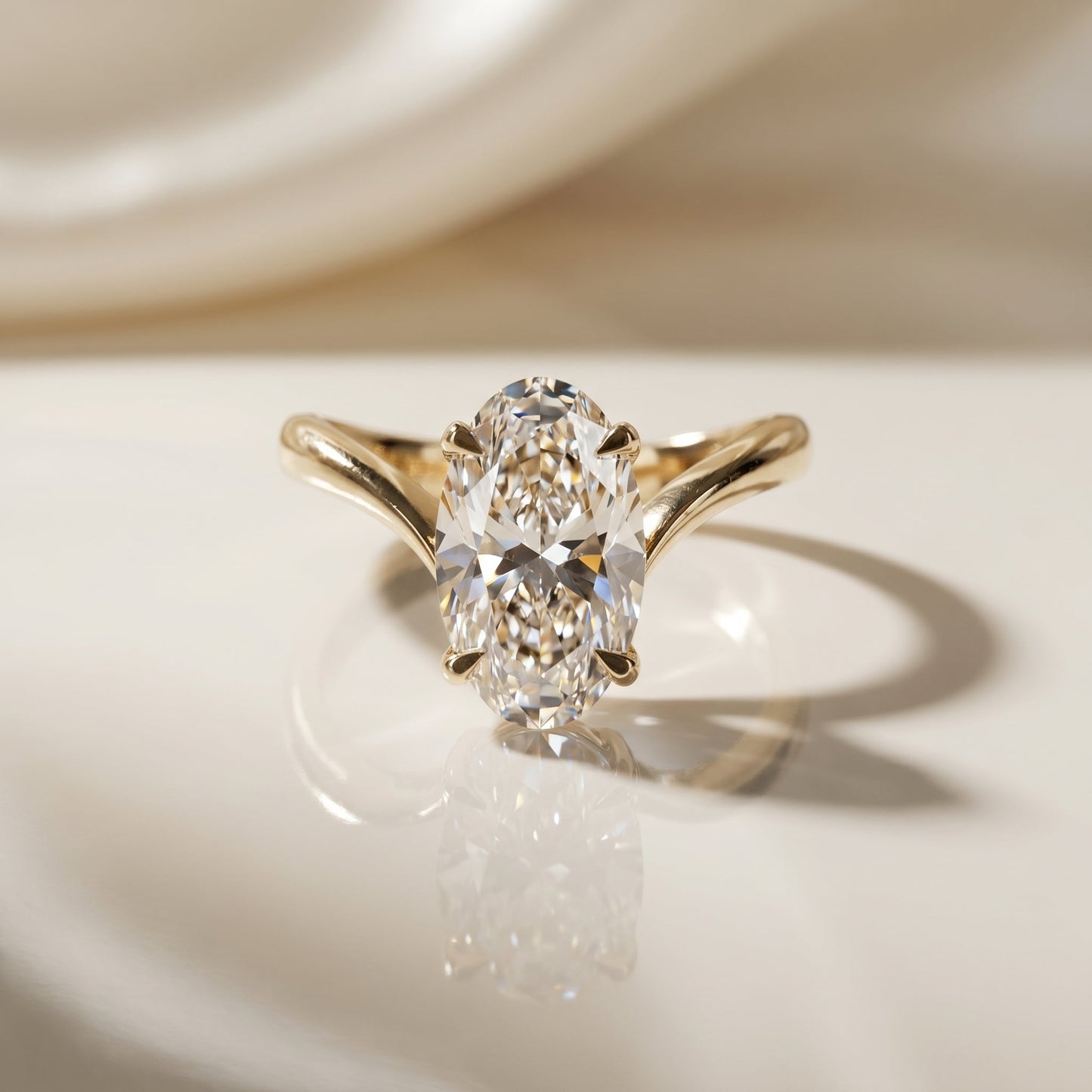 Oval Solitaire Engagement Ring – 2 CT Lab Grown Diamond