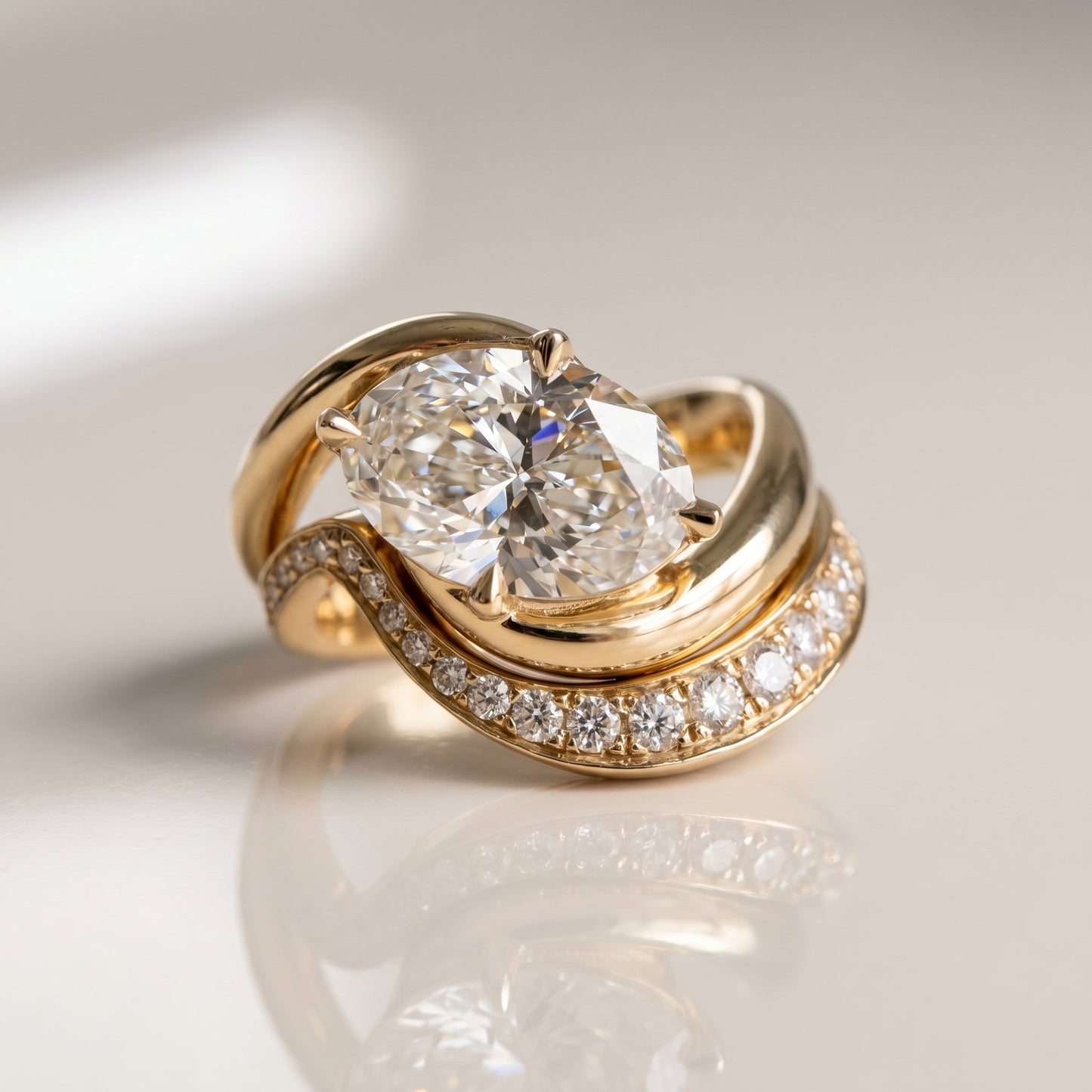 1.0 CT Round Solitaire Moissanite Diamond Bridal Ring Set