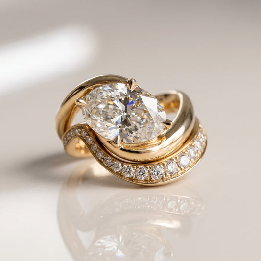 1.0 CT Round Solitaire Moissanite Diamond Bridal Ring Set
