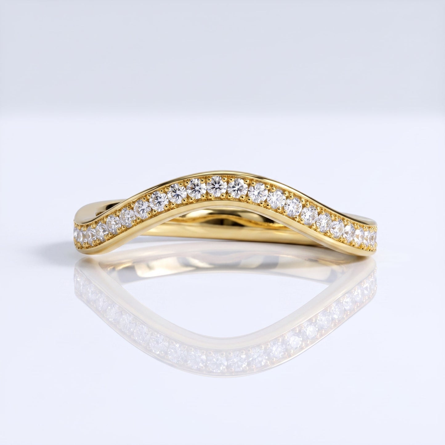 0.2 TCW Round Diamond Half Eternity DEF/VVS Lab Grown Wedding Band
