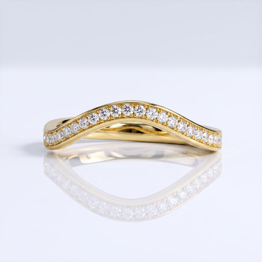 0.2 TCW Round Diamond Half Eternity DEF/VVS Lab Grown Wedding Band