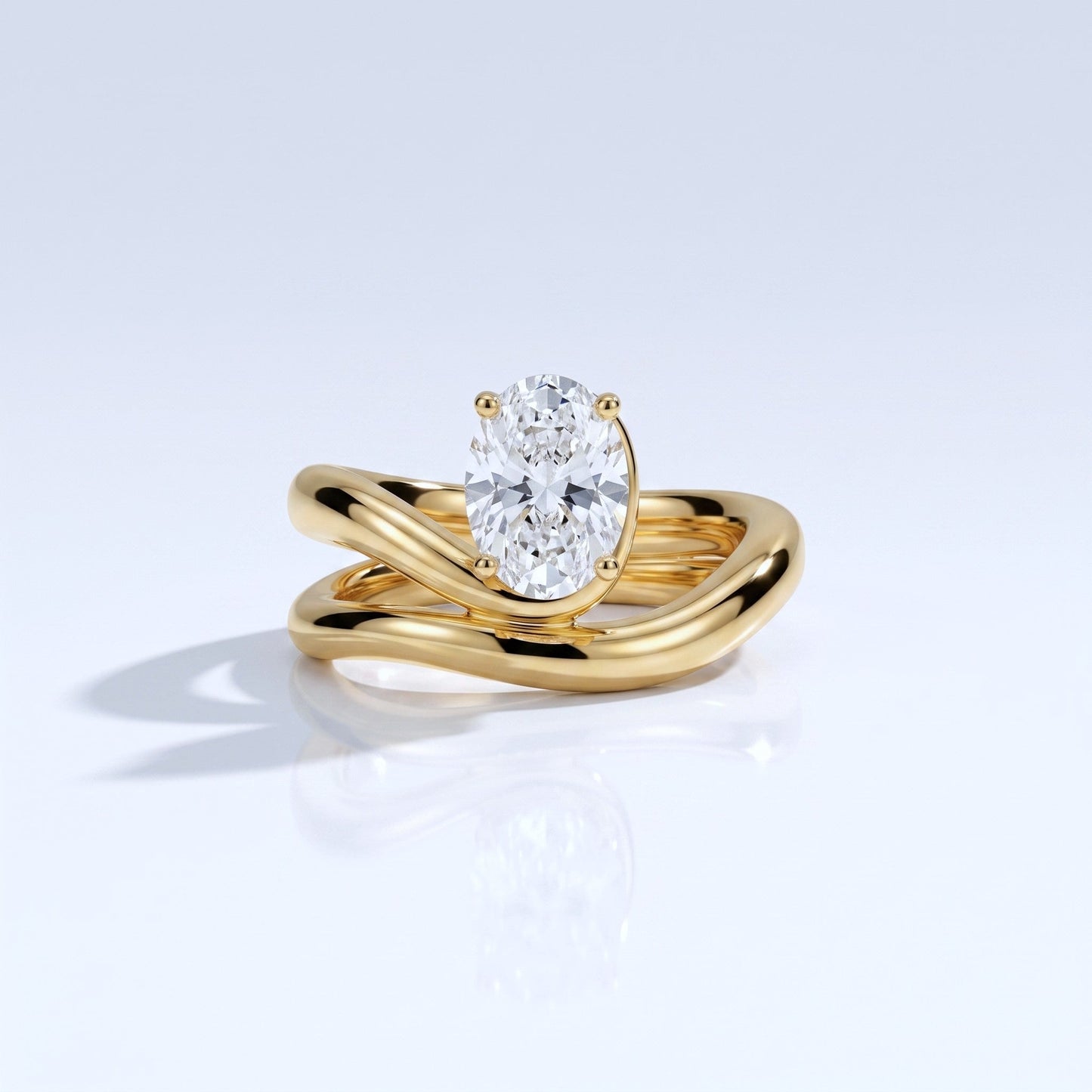 Marquise Swirl Solitaire Engagement Ring – 1 CT Lab Grown Diamond