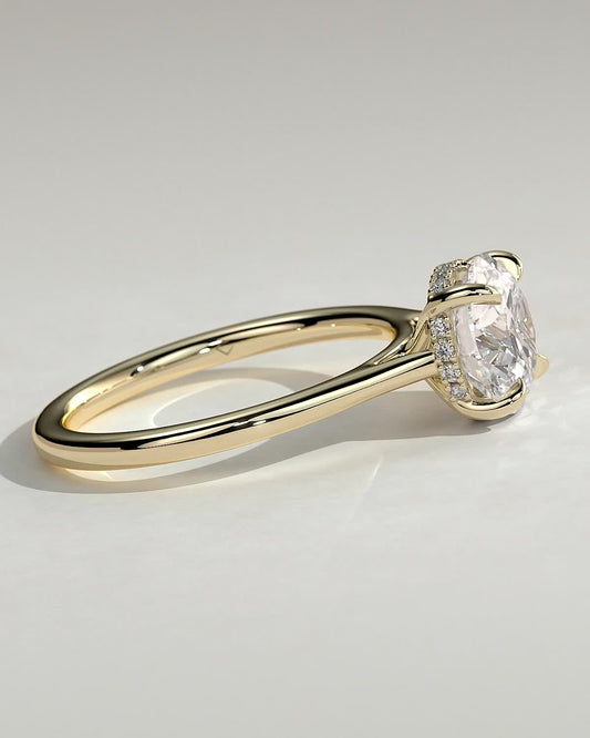 Round Halo, Pave & Split Shank Engagement Ring – 1.93 CT Lab Grown Diamond