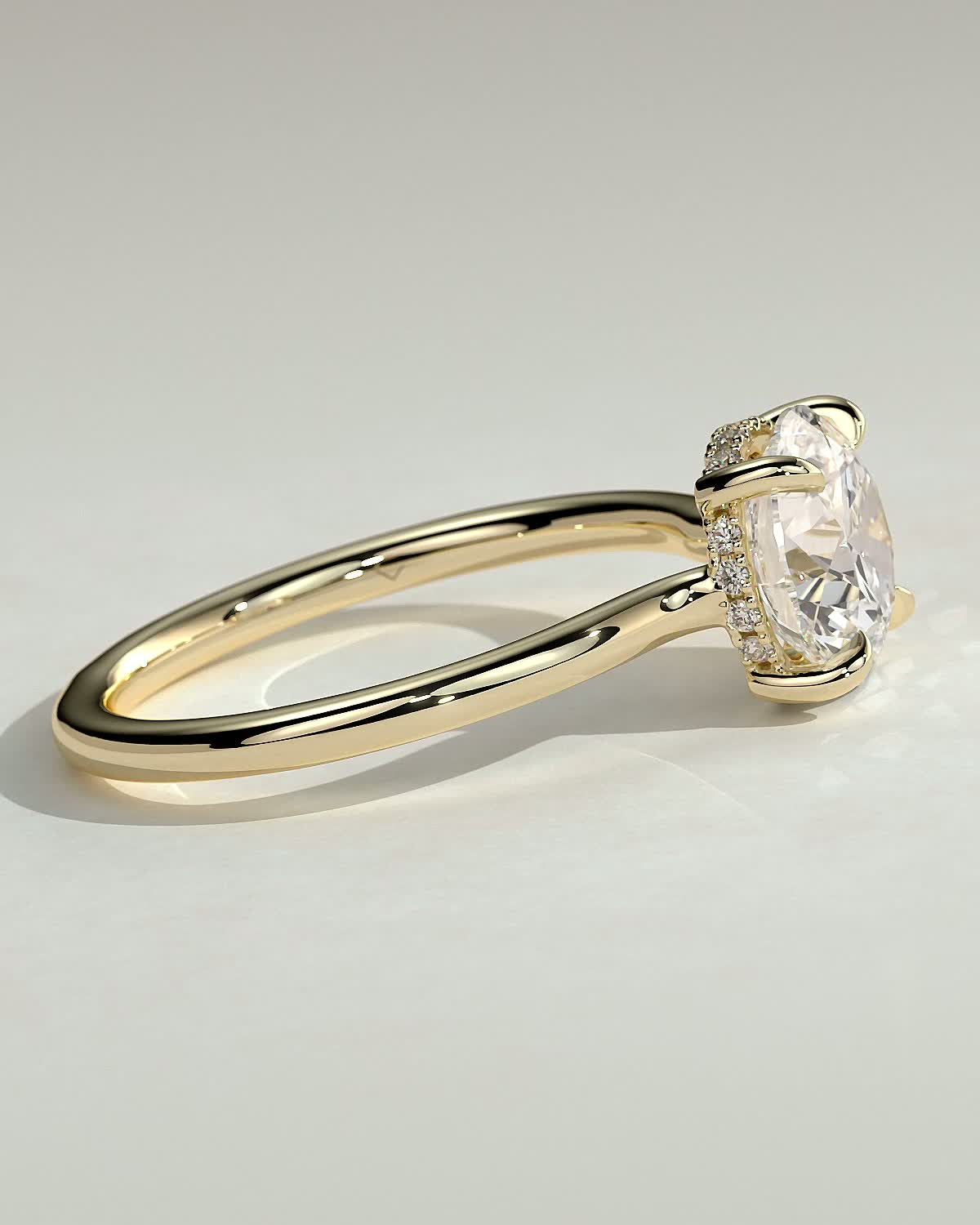 Round Halo, Pave & Split Shank Engagement Ring – 1.93 CT Lab Grown Diamond