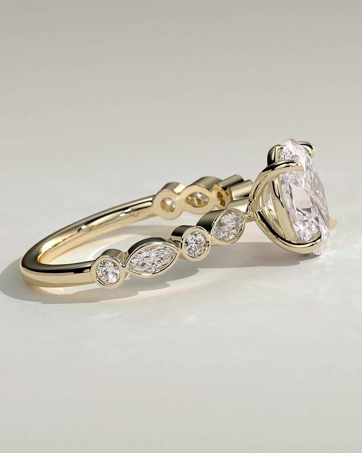 Round Halo, Pave & Split Shank Engagement Ring – 1.93 CT Lab Grown Diamond