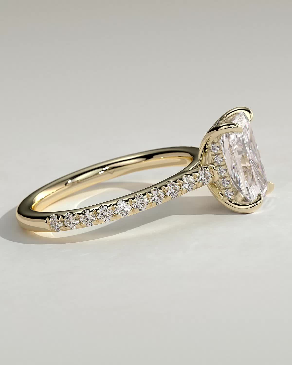 Round Halo, Pave & Split Shank Engagement Ring – 1.93 CT Lab Grown Diamond
