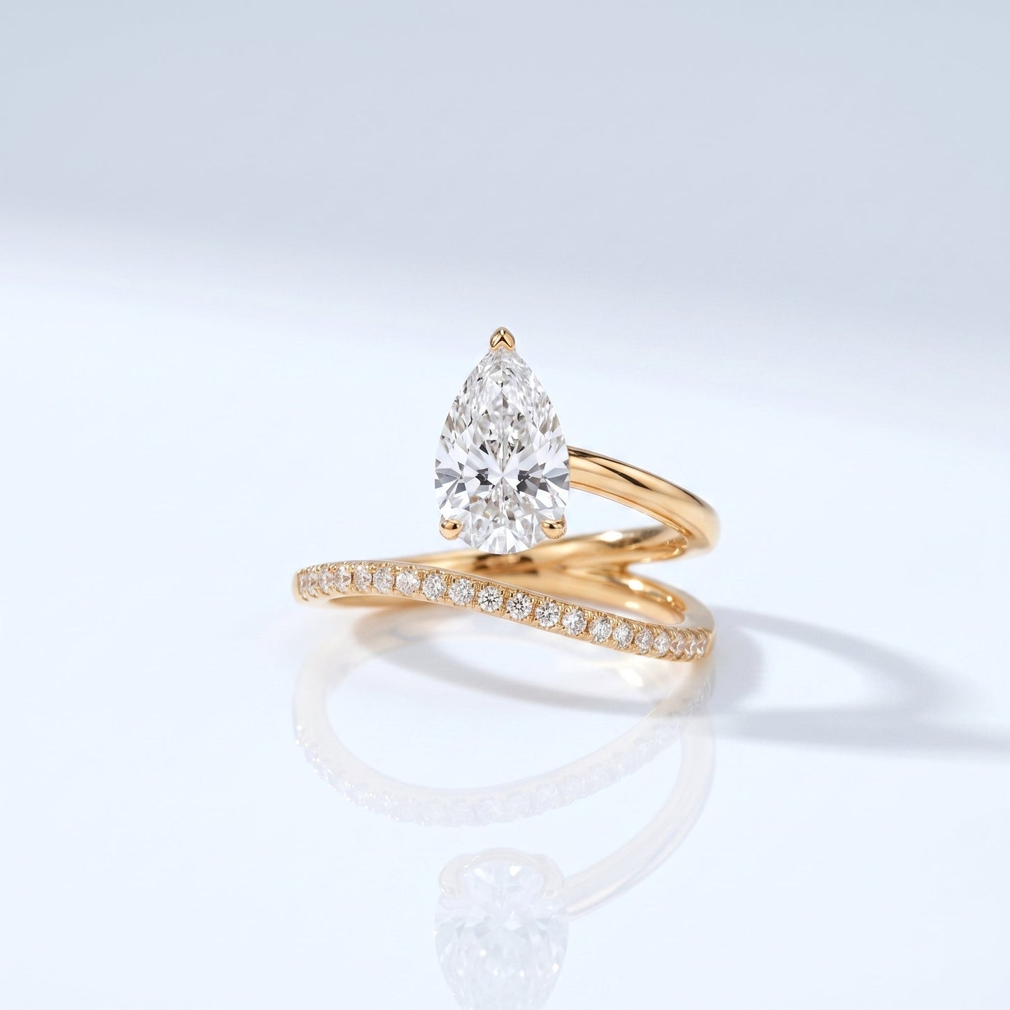 Marquise Swirl Solitaire Engagement Ring – 1 CT Lab Grown Diamond