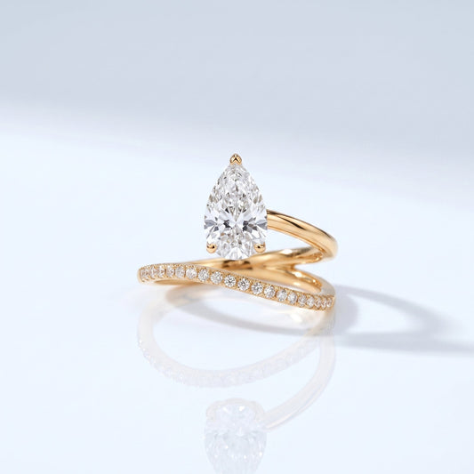 Marquise Swirl Solitaire Engagement Ring – 1 CT Lab Grown Diamond