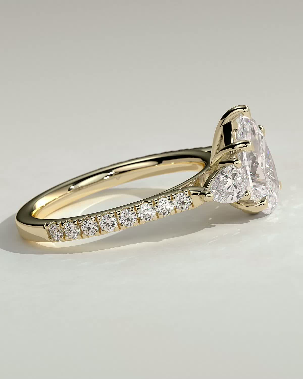 Round Halo, Pave & Split Shank Engagement Ring – 1.93 CT Lab Grown Diamond