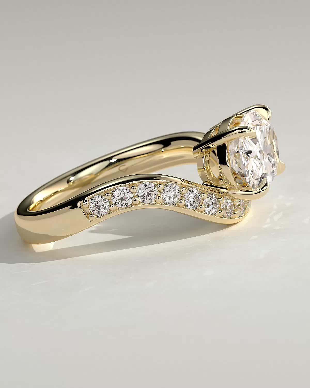 Round Halo, Pave & Split Shank Engagement Ring – 1.93 CT Lab Grown Diamond