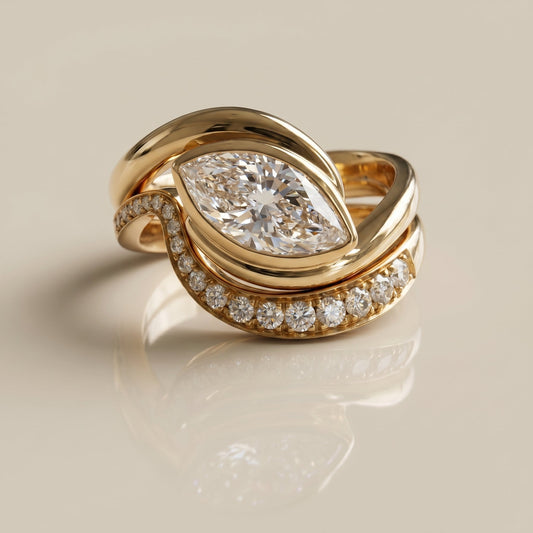 1.0 CT Round Solitaire Moissanite Diamond Bridal Ring Set