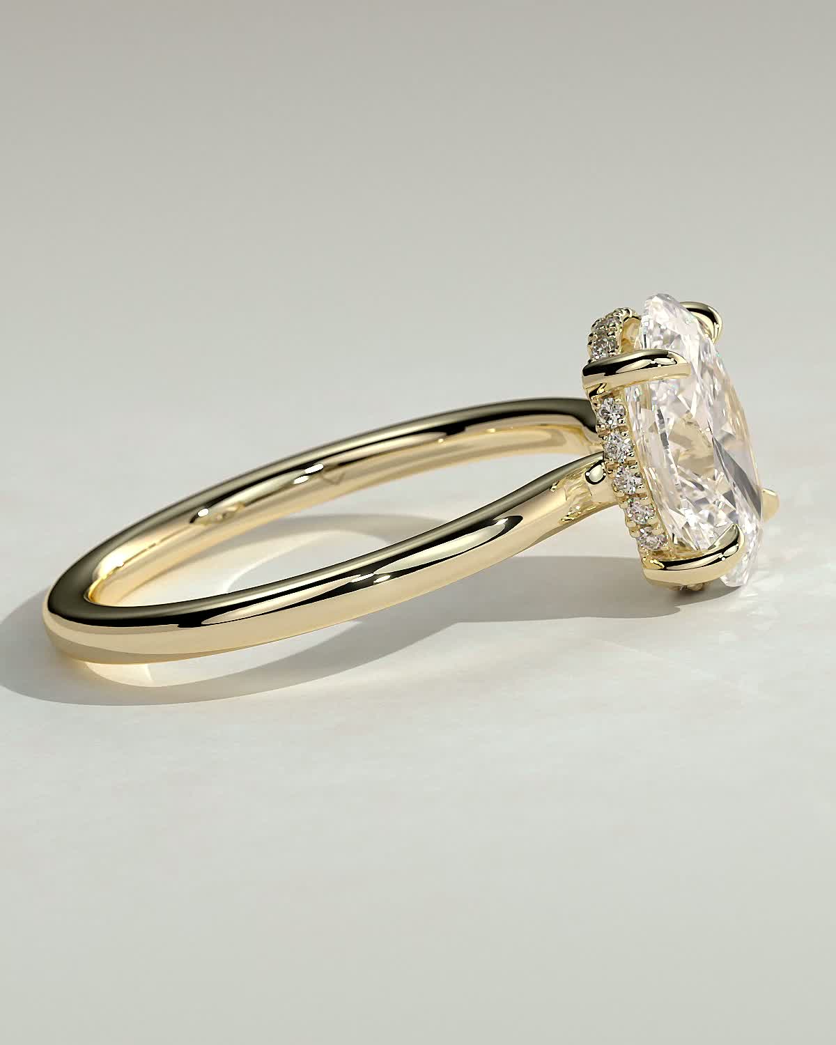 Round Halo, Pave & Split Shank Engagement Ring – 1.93 CT Lab Grown Diamond