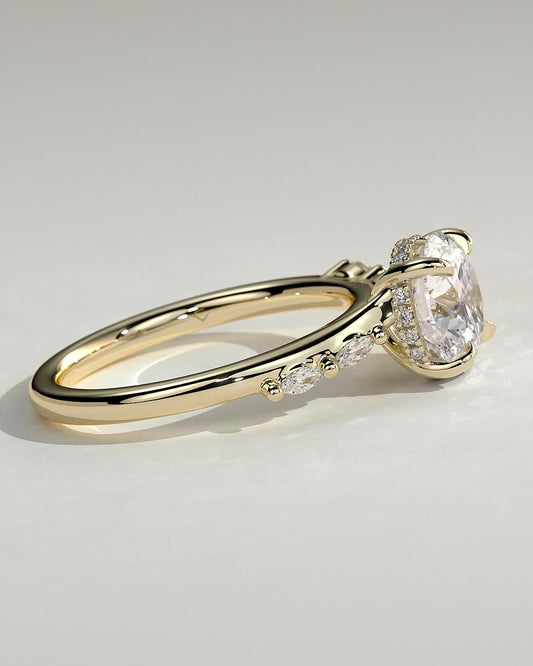 Round Halo, Pave & Split Shank Engagement Ring – 1.93 CT Lab Grown Diamond
