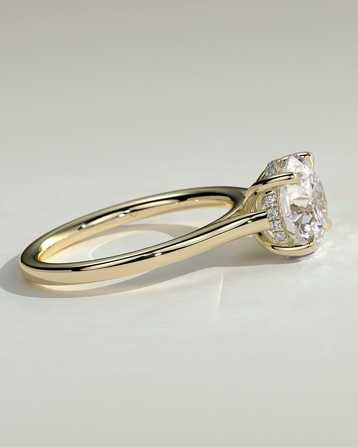 Round Halo, Pave & Split Shank Engagement Ring – 1.93 CT Lab Grown Diamond