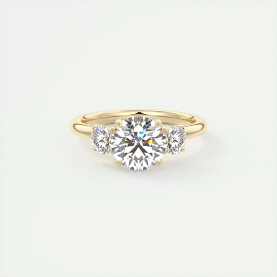 1.5 CT Round 3 Stones CVD F/VS1 Diamond Engagement Ring 7