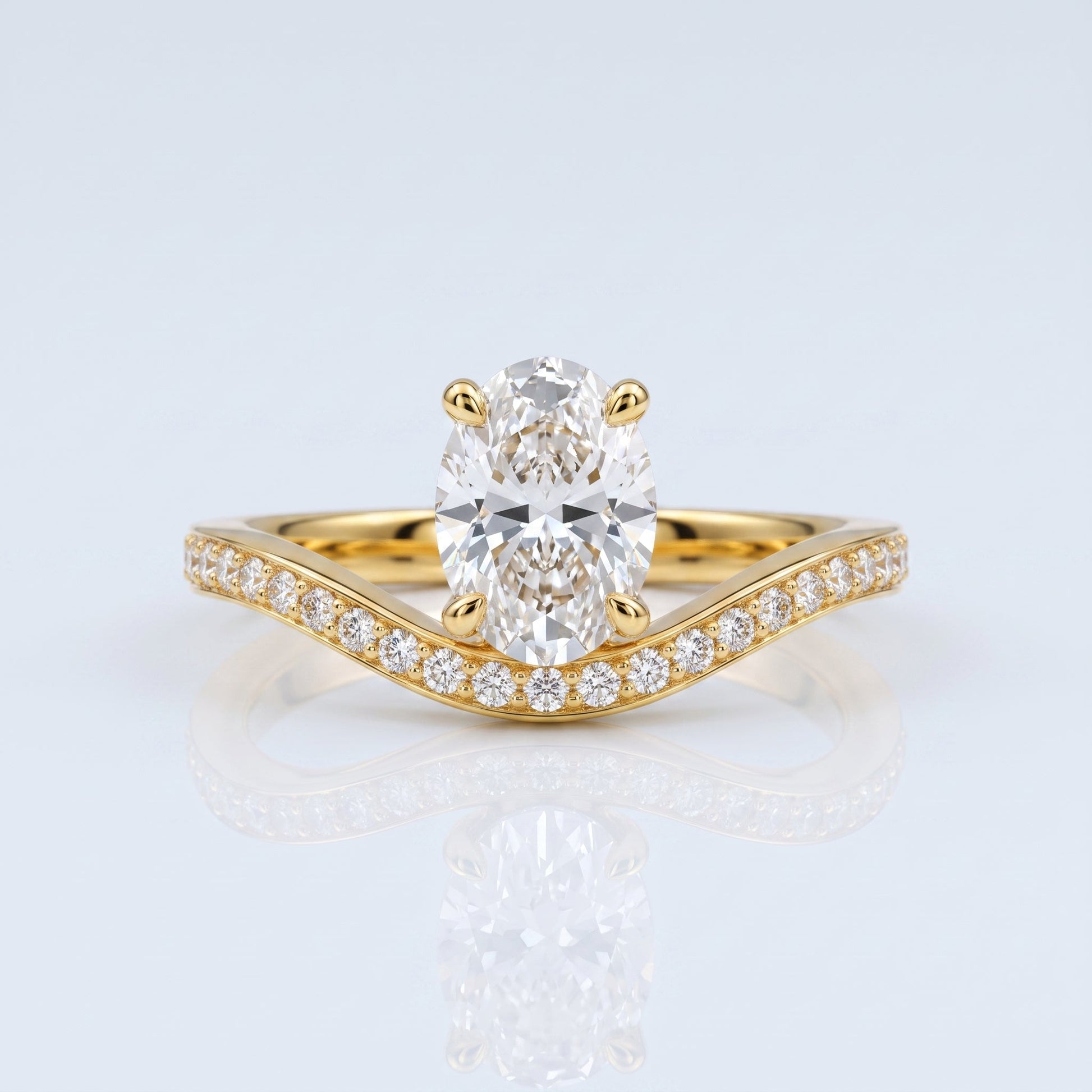 Marquise Swirl Solitaire Engagement Ring – 1 CT Lab Grown Diamond