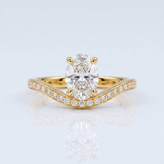 Marquise Swirl Solitaire Engagement Ring – 1 CT Lab Grown Diamond