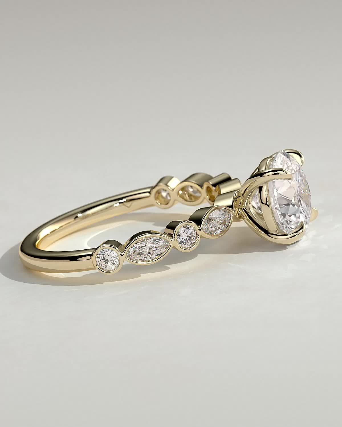 Round Halo, Pave & Split Shank Engagement Ring – 1.93 CT Lab Grown Diamond