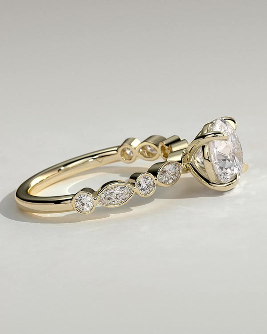 Round Halo, Pave & Split Shank Engagement Ring – 1.93 CT Lab Grown Diamond
