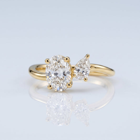 Marquise Swirl Solitaire Engagement Ring – 1 CT Lab Grown Diamond