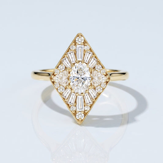 Marquise Swirl Solitaire Engagement Ring – 1 CT Lab Grown Diamond