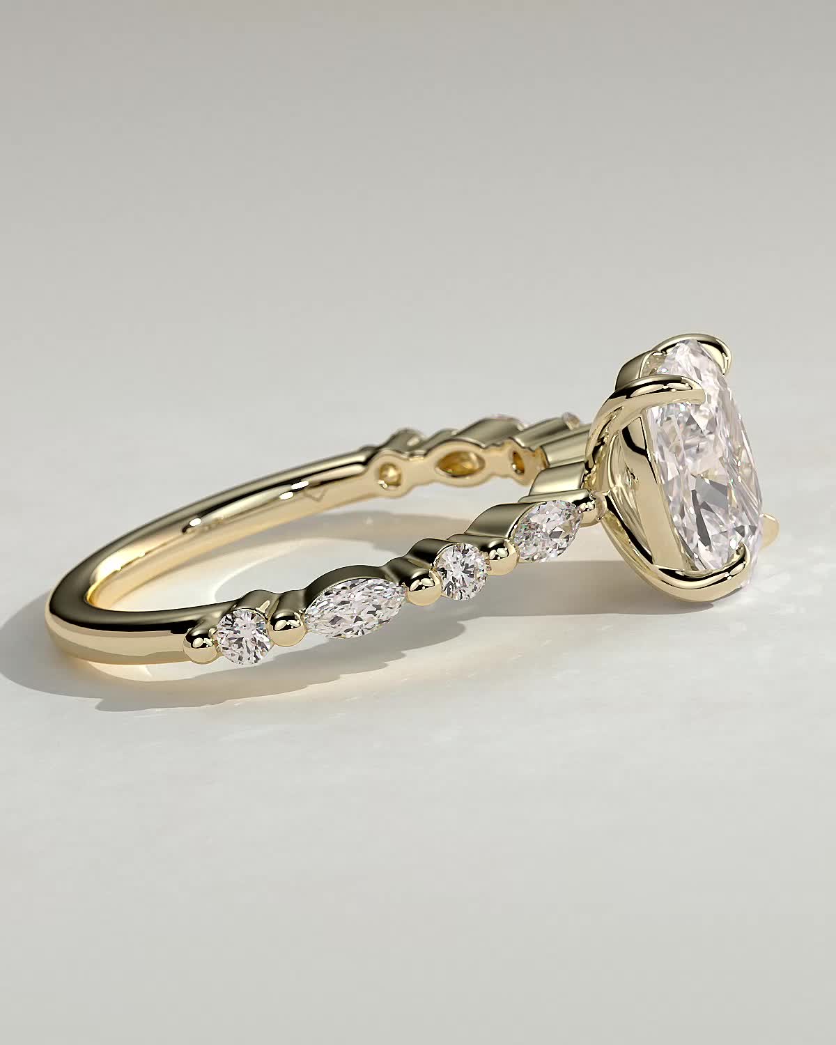 Round Halo, Pave & Split Shank Engagement Ring – 1.93 CT Lab Grown Diamond