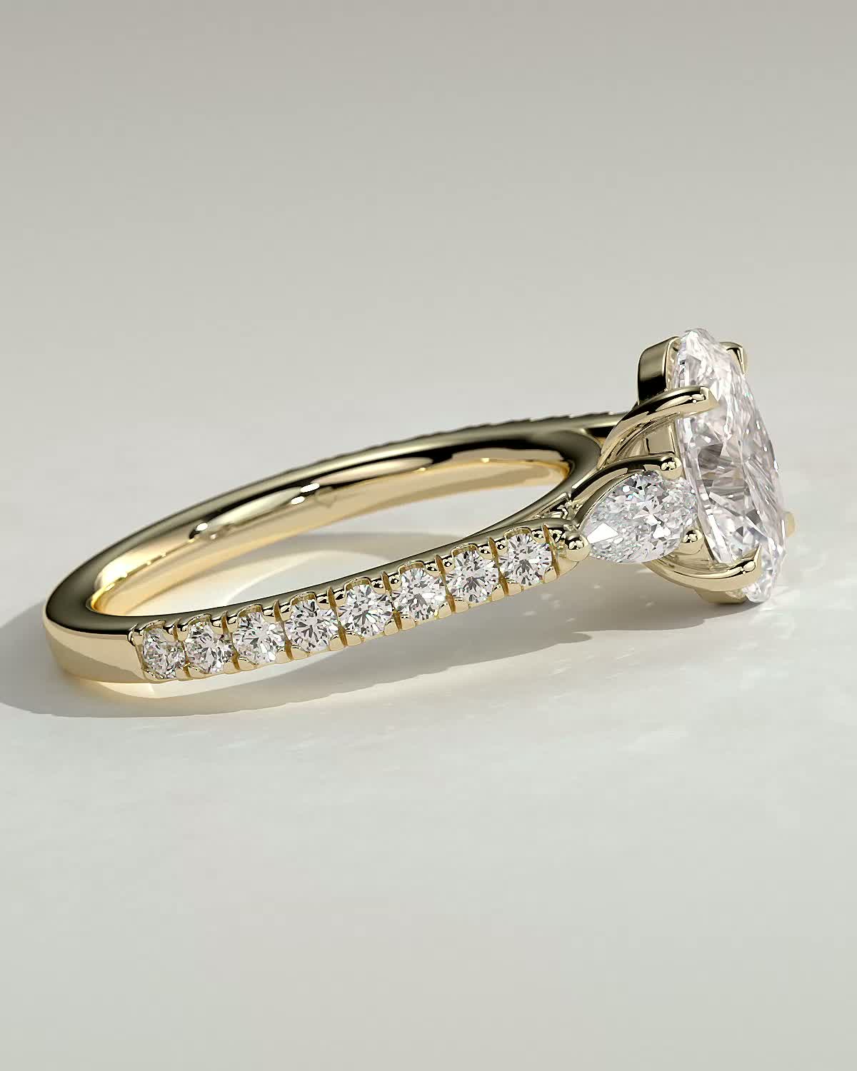Round Halo, Pave & Split Shank Engagement Ring – 1.93 CT Lab Grown Diamond