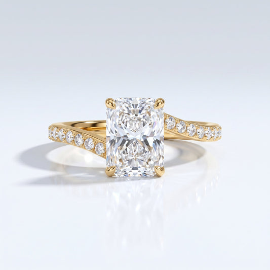 Marquise Swirl Solitaire Engagement Ring – 1 CT Lab Grown Diamond