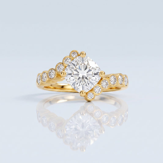 Marquise Swirl Solitaire Engagement Ring – 1 CT Lab Grown Diamond