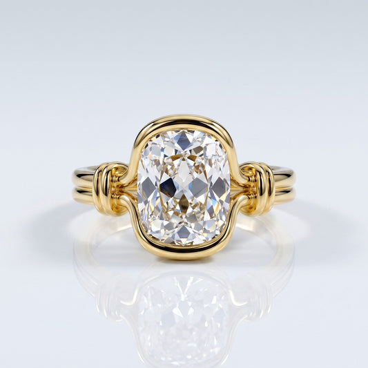 Marquise Swirl Solitaire Engagement Ring – 1 CT Lab Grown Diamond