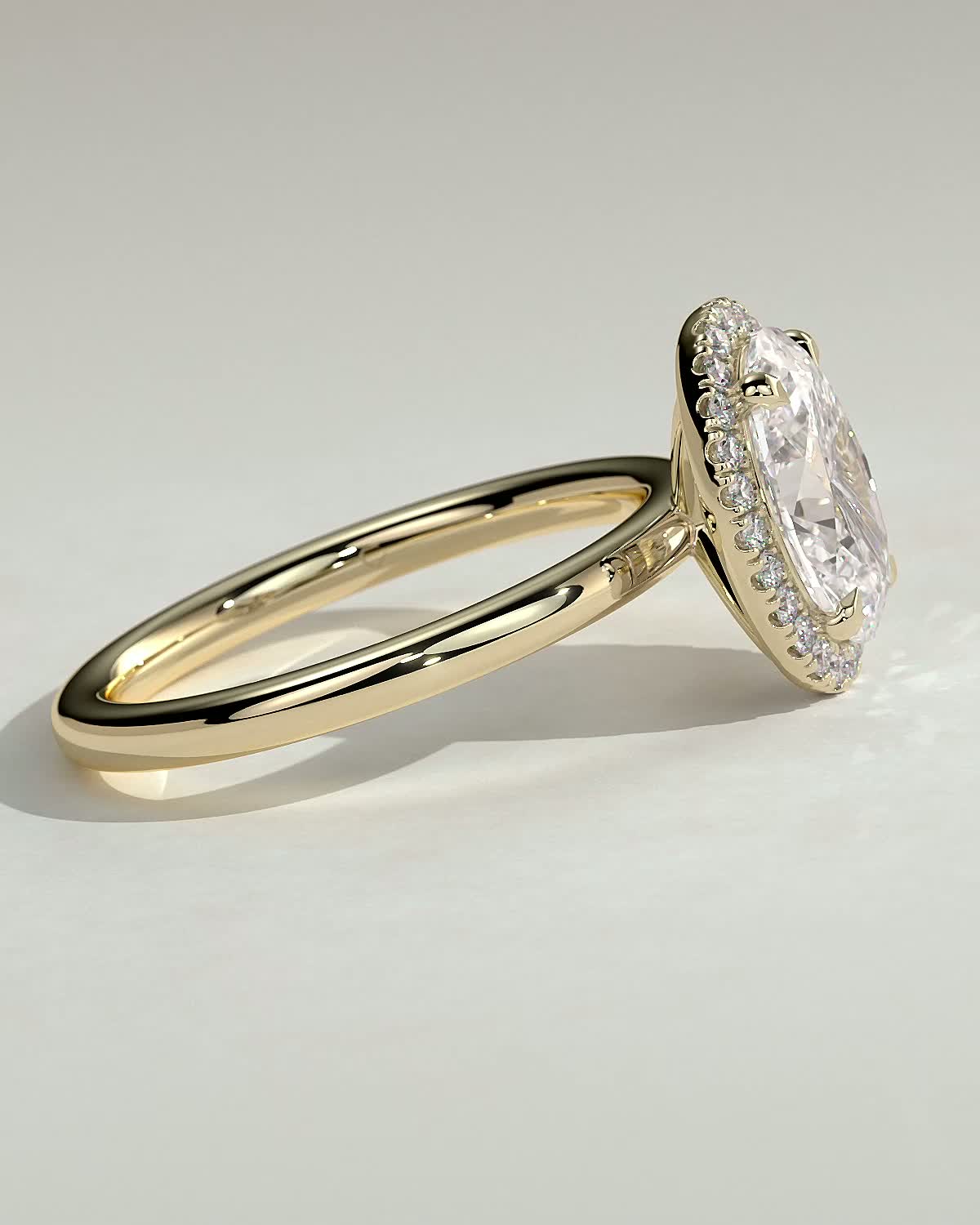 Round Halo, Pave & Split Shank Engagement Ring – 1.93 CT Lab Grown Diamond
