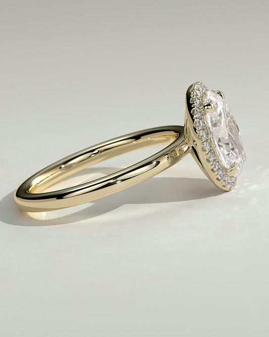 Round Halo, Pave & Split Shank Engagement Ring – 1.93 CT Lab Grown Diamond