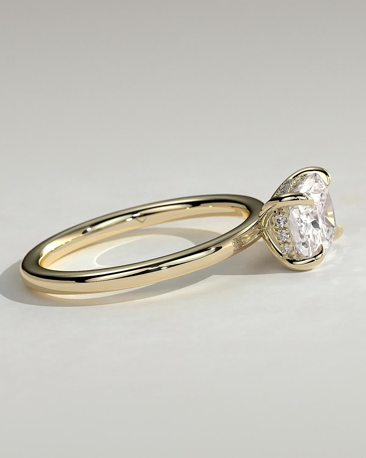 Round Halo, Pave & Split Shank Engagement Ring – 1.93 CT Lab Grown Diamond