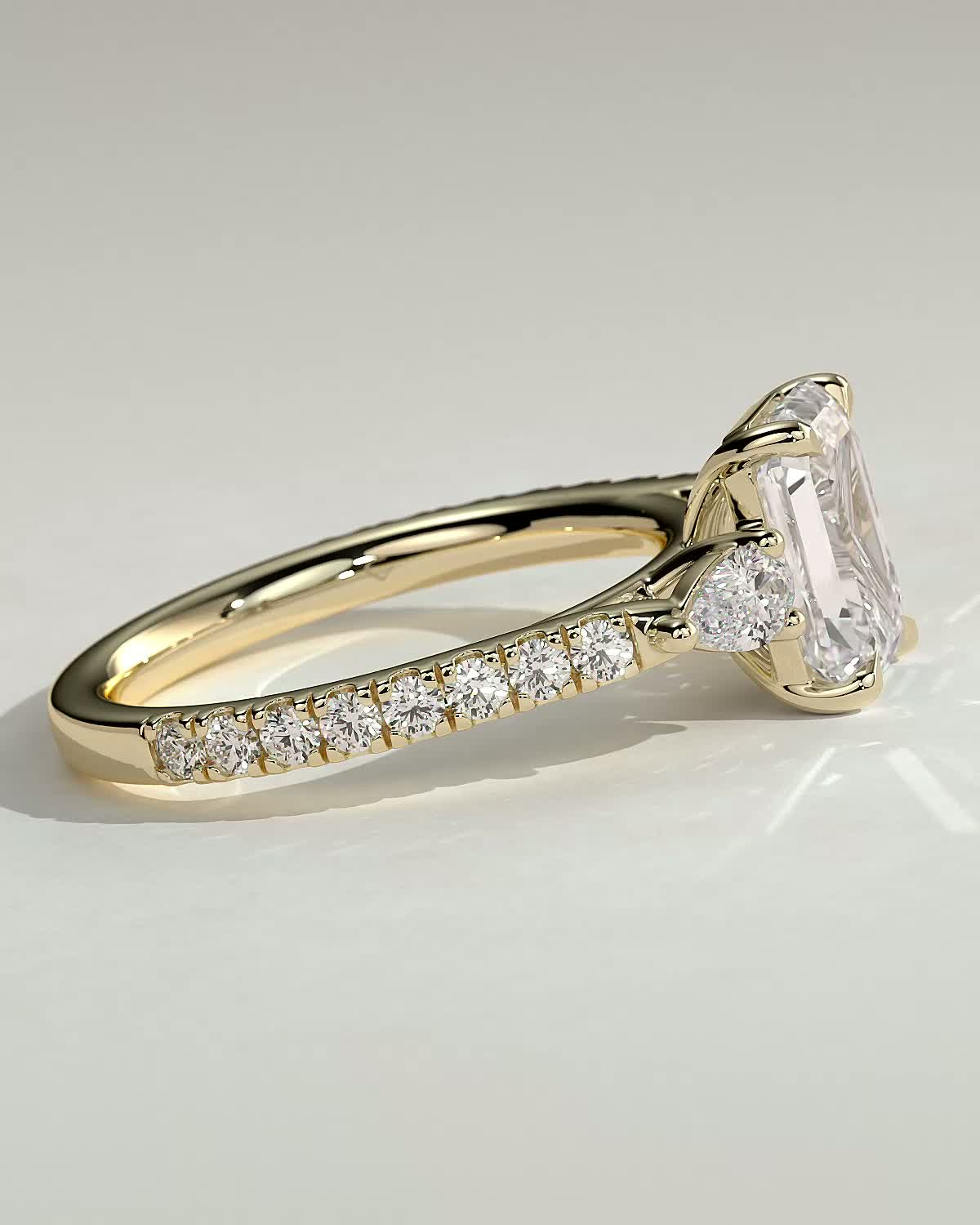 Round Halo, Pave & Split Shank Engagement Ring – 1.93 CT Lab Grown Diamond