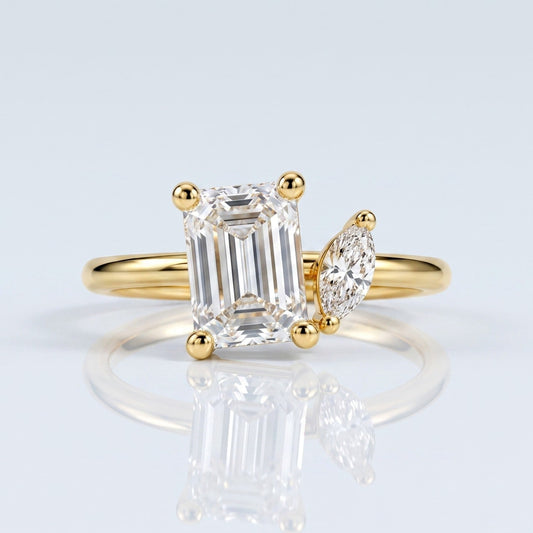 Marquise Swirl Solitaire Engagement Ring – 1 CT Lab Grown Diamond