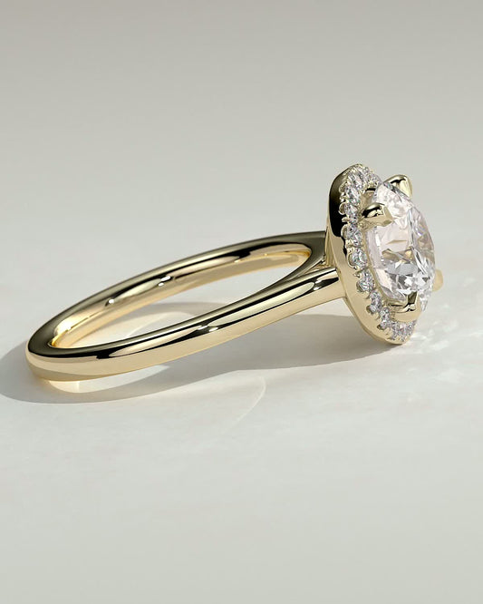 Round Halo, Pave & Split Shank Engagement Ring – 1.93 CT Lab Grown Diamond