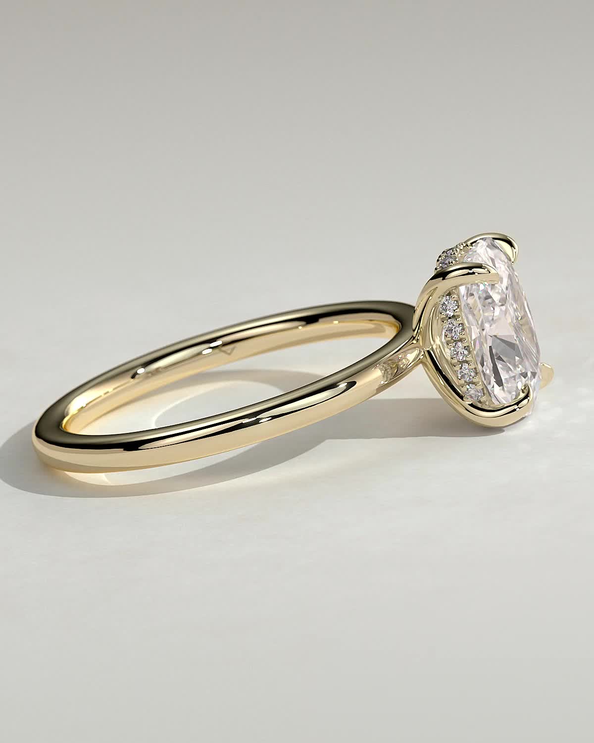 Round Halo, Pave & Split Shank Engagement Ring – 1.93 CT Lab Grown Diamond