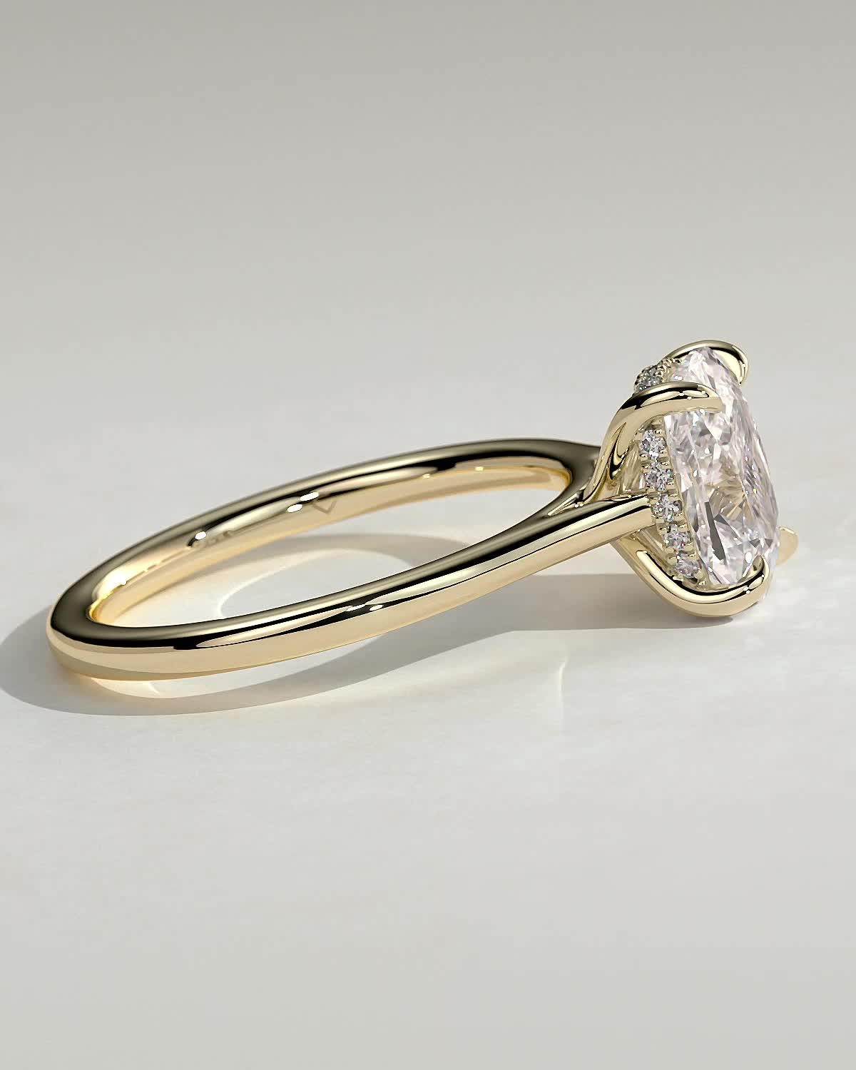 Round Halo, Pave & Split Shank Engagement Ring – 1.93 CT Lab Grown Diamond