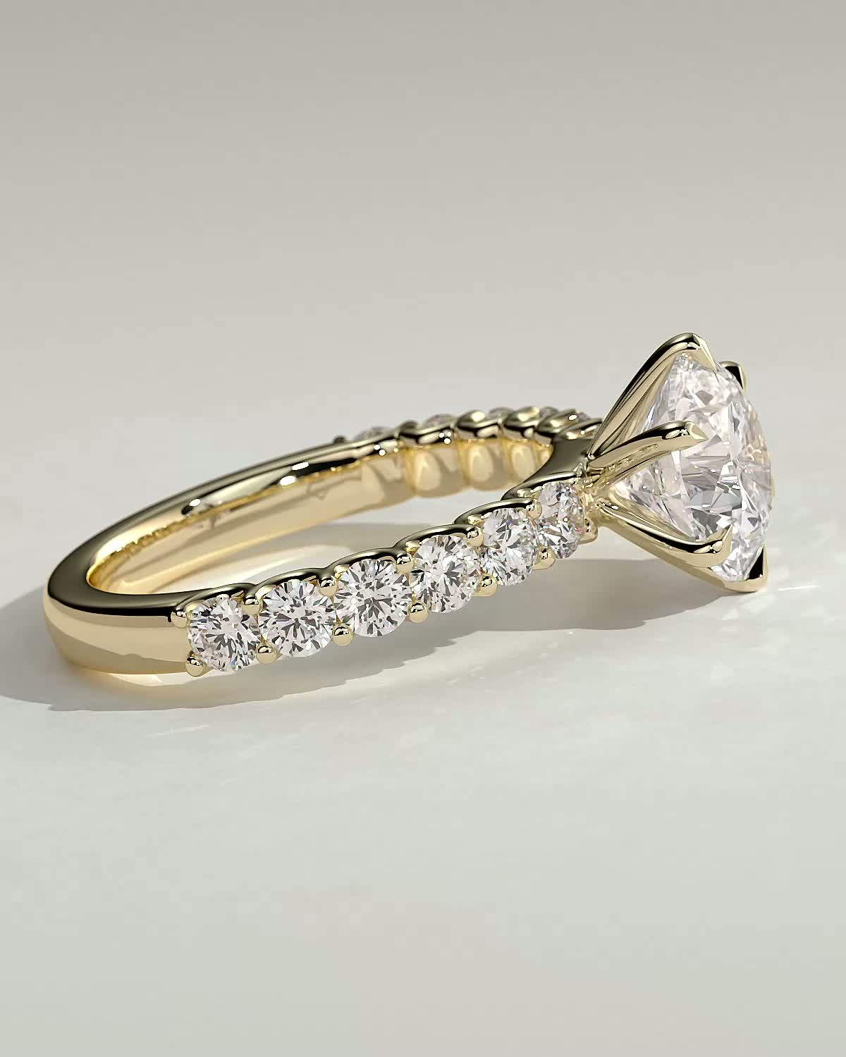 Round Halo, Pave & Split Shank Engagement Ring – 1.93 CT Lab Grown Diamond