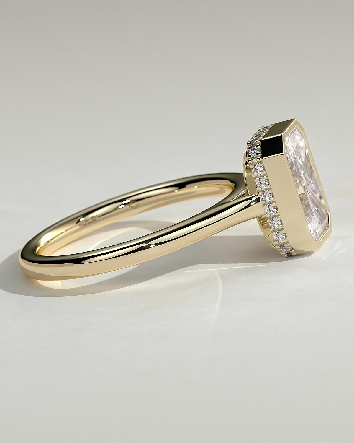 Round Halo, Pave & Split Shank Engagement Ring – 1.93 CT Lab Grown Diamond