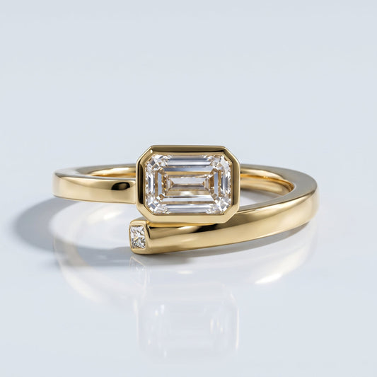 Marquise Swirl Solitaire Engagement Ring – 1 CT Lab Grown Diamond