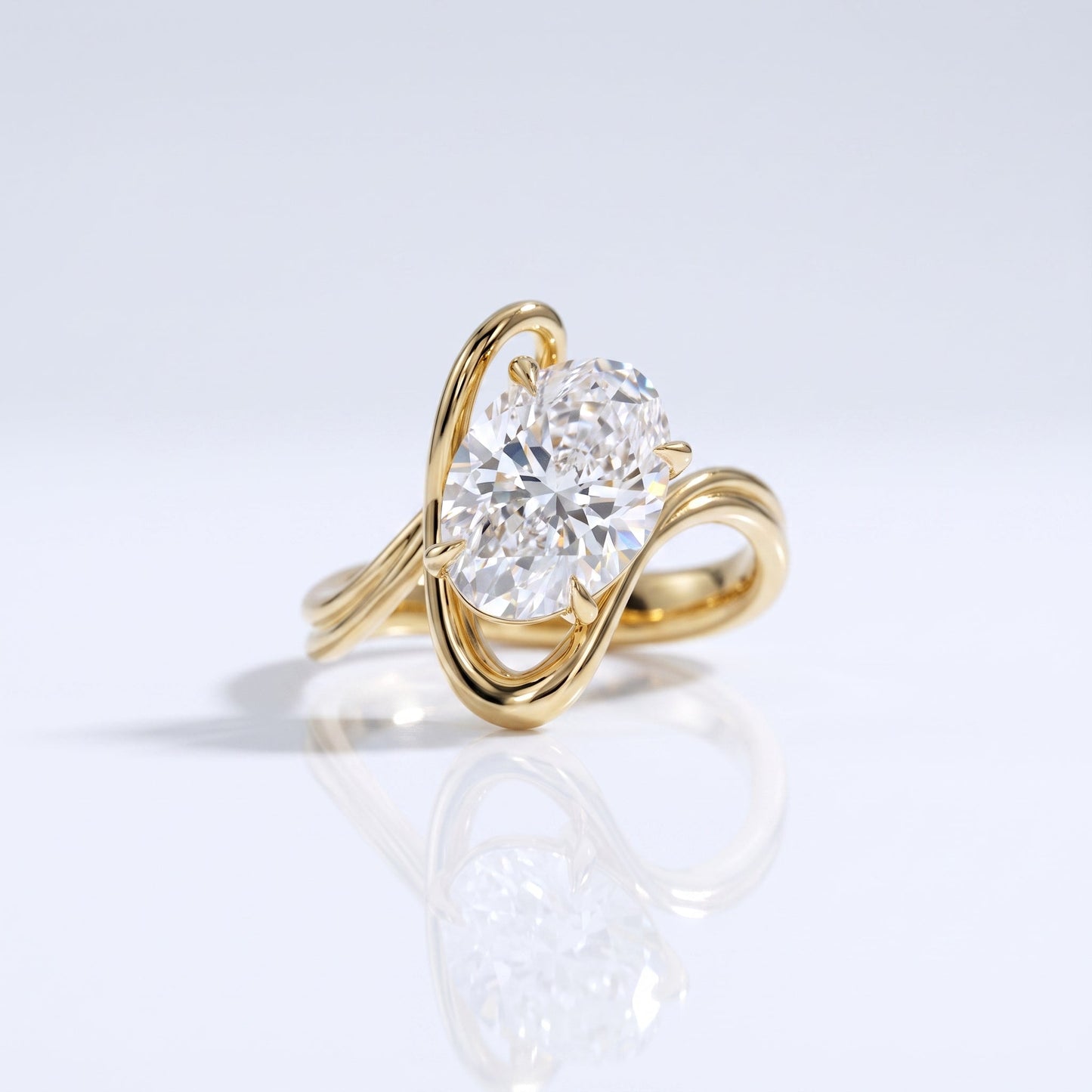 Marquise Swirl Solitaire Engagement Ring – 1 CT Lab Grown Diamond