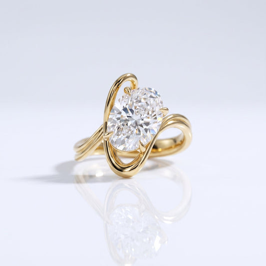Marquise Swirl Solitaire Engagement Ring – 1 CT Lab Grown Diamond