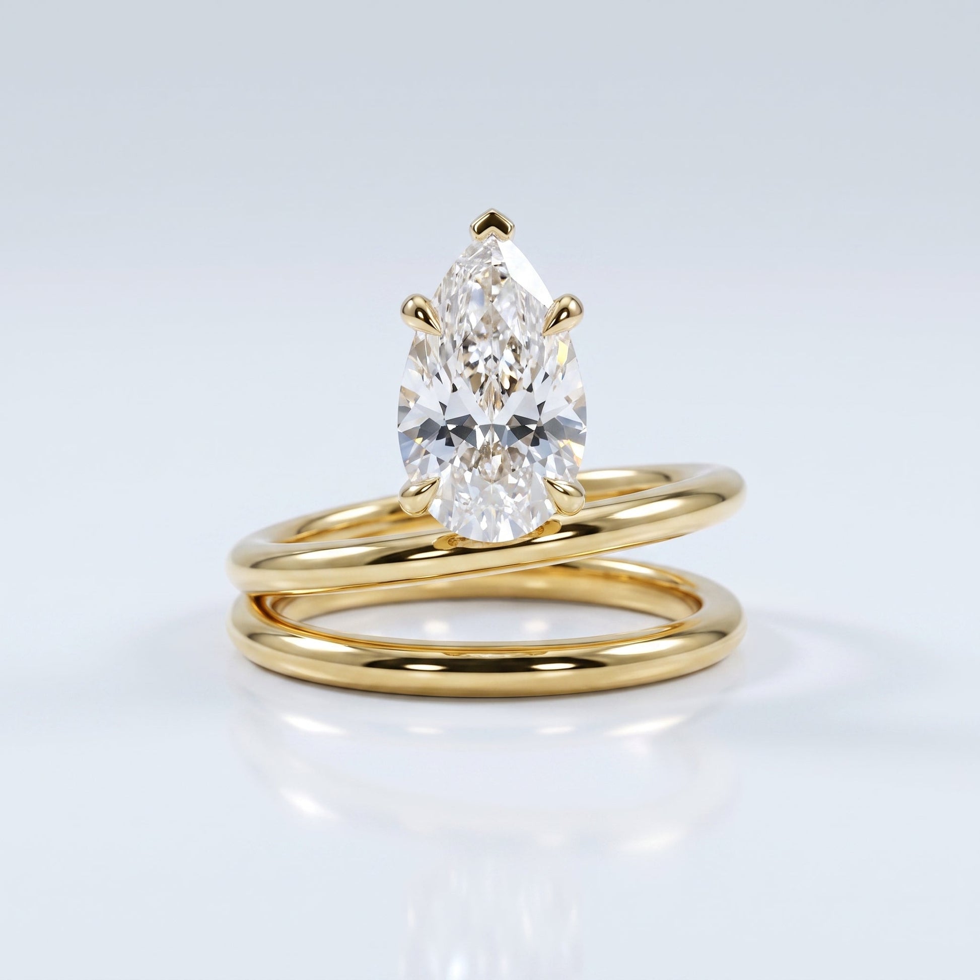 Marquise Swirl Solitaire Engagement Ring – 1 CT Lab Grown Diamond