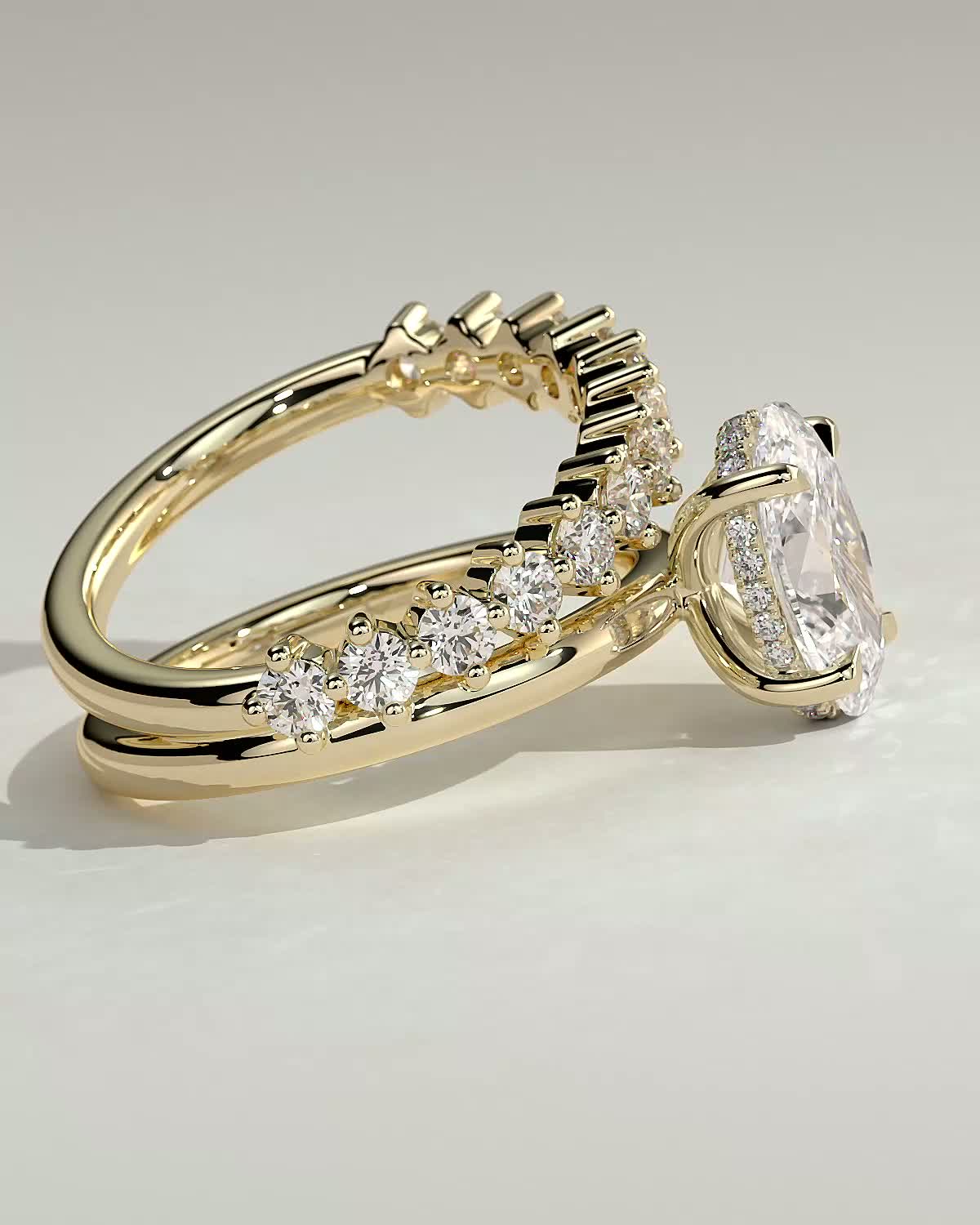 Round Halo, Pave & Split Shank Engagement Ring – 1.93 CT Lab Grown Diamond